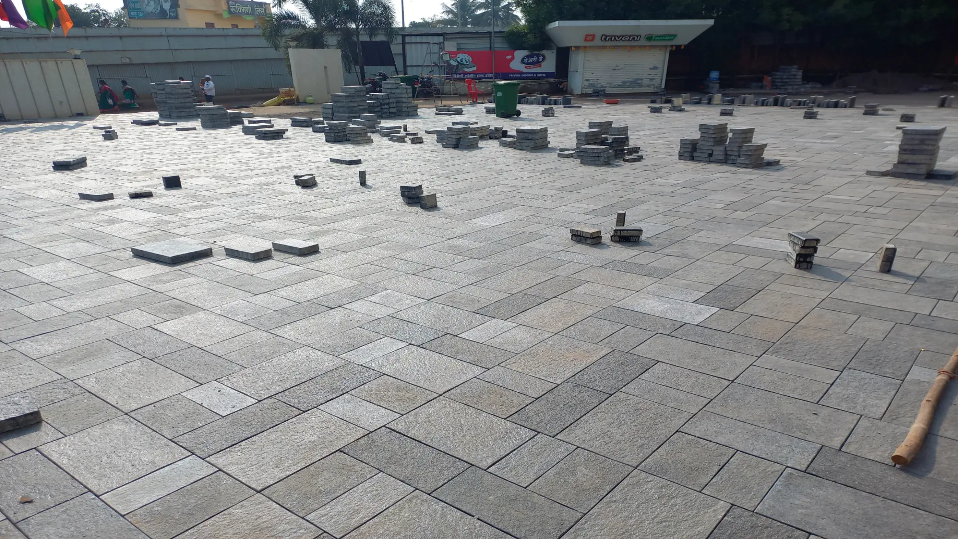 Paver blocks installed outdoors