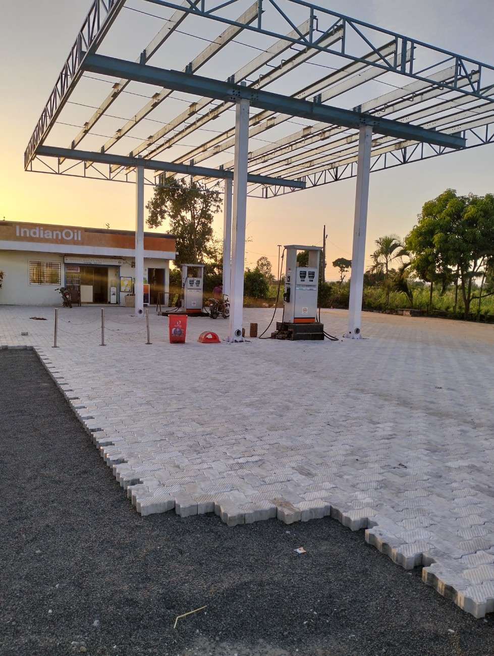 Petrol pump pavers